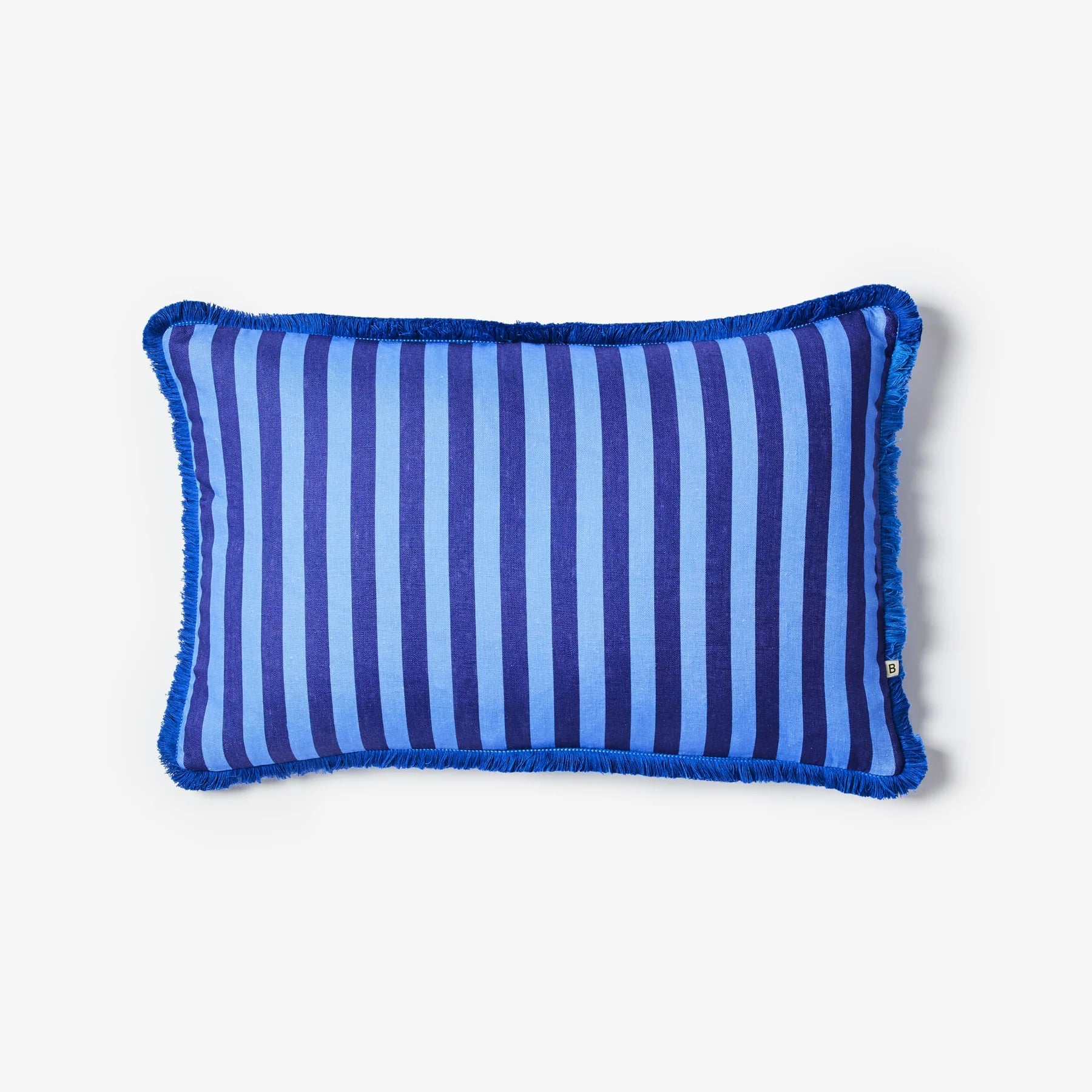 BONNIE AND NEIL THIN STRIPE CUSHION: BLUE/ 60 X 40CM