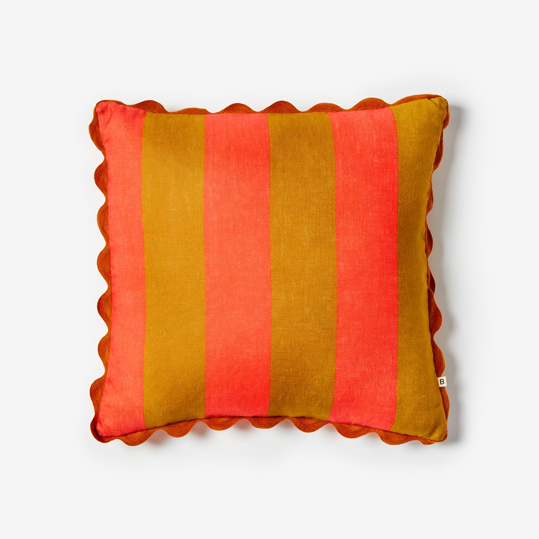 BONNIE AND NEIL BIG STRIPE CUSHION: ORANGE/ 50CM