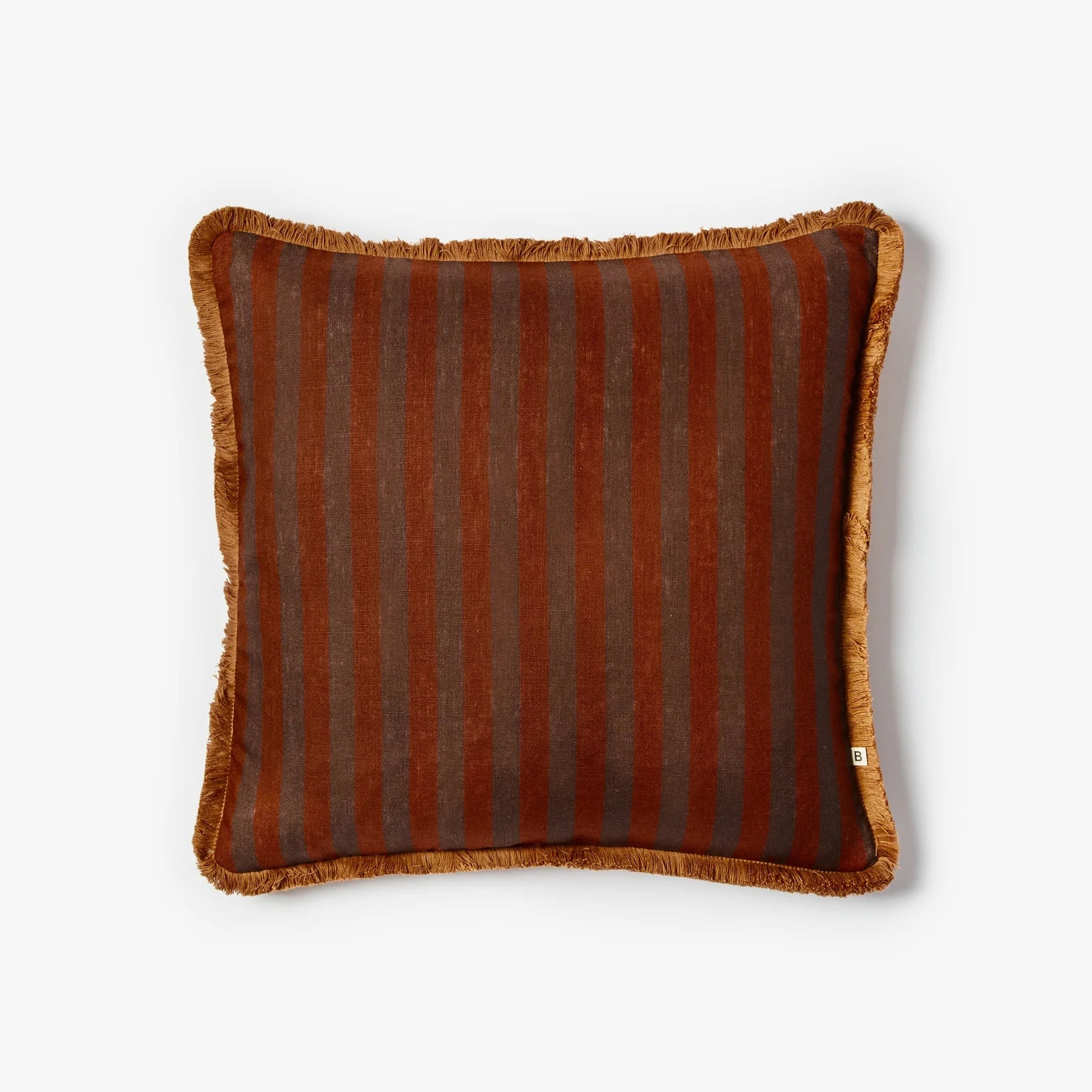 BONNIE AND NEIL THIN STRIPE CUSHION: CHOCOLATE