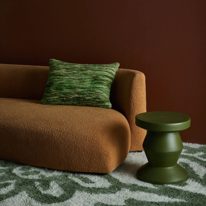 BONNIE AND NEIL WOOL MARLE CUSHION: EMERALD/ 60X40CM