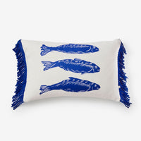 BONNIE AND NEIL SARDINES CUSHION: BLUE/60X40CM