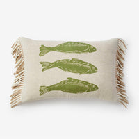 BONNIE AND NEIL SARDINES CUSHION: KHAKI/60X40CM