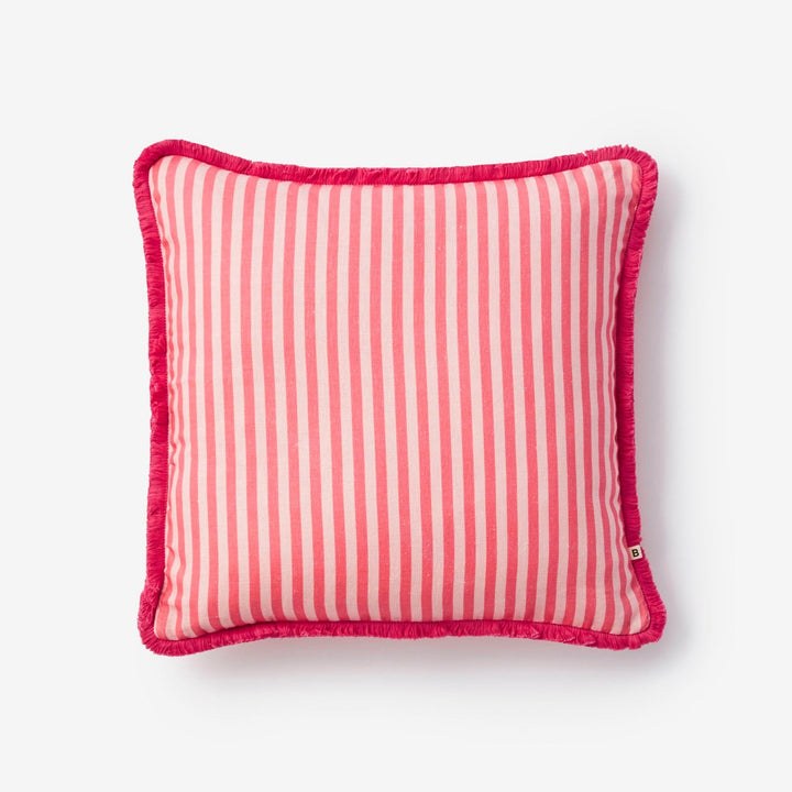 BONNIE AND NEIL PINSTRIPE CUSHION: ROSE/50CM