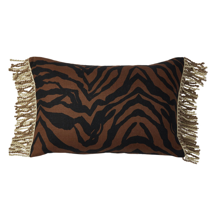BONNIE AND NEIL BOLD ZEBRA CHOCOLATE CUSHION: 60X40CM