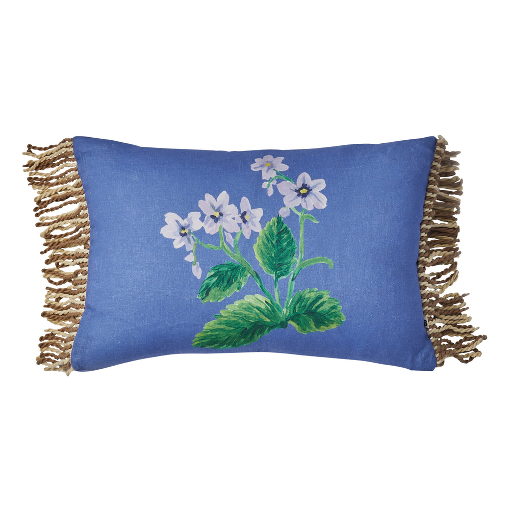 Bonnie and Neil Cottage Garden Blue Cushion 60x40cm - linen cushion