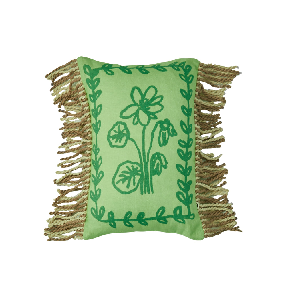 Bonnie and Neil Petra Cushion Green 40x30cm - linen cushion