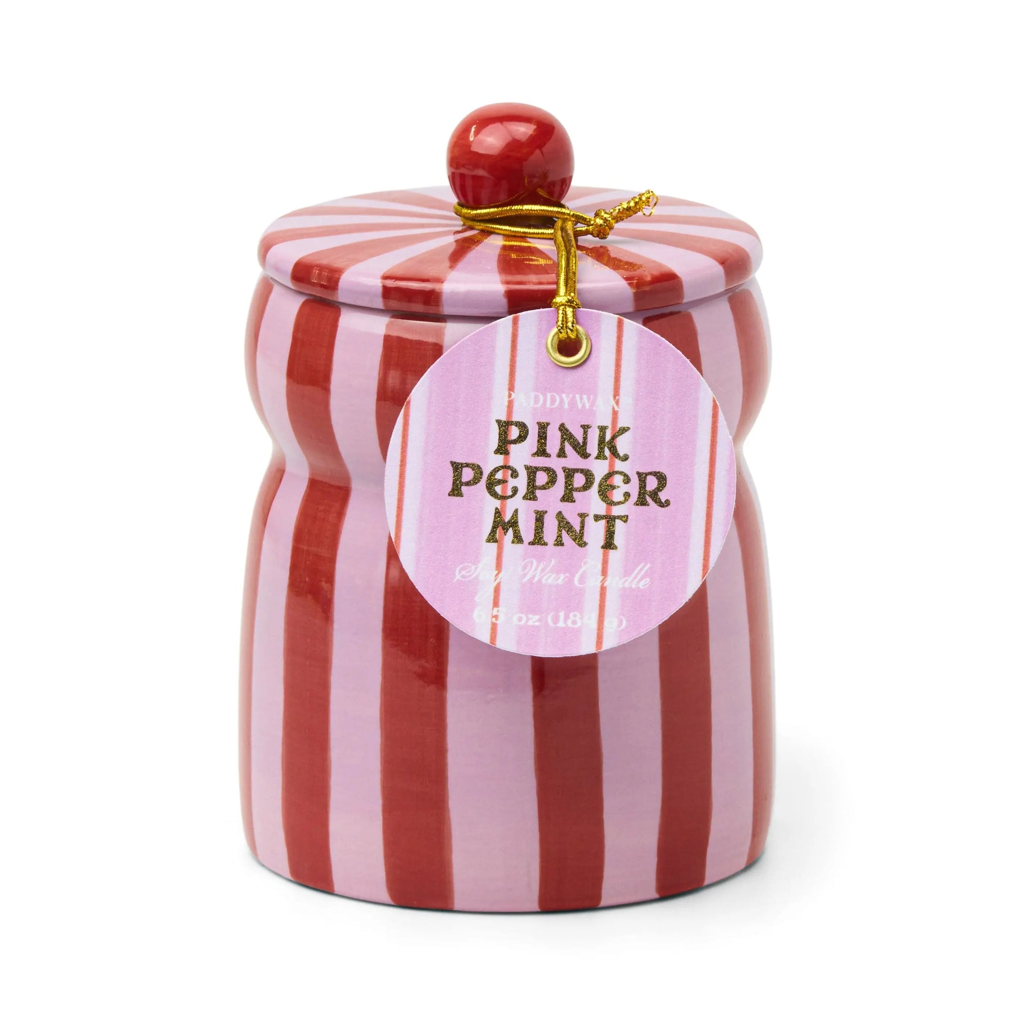 PADDYWAX CABANA CERAMIC CANDLE: PINK PEPPERMINT