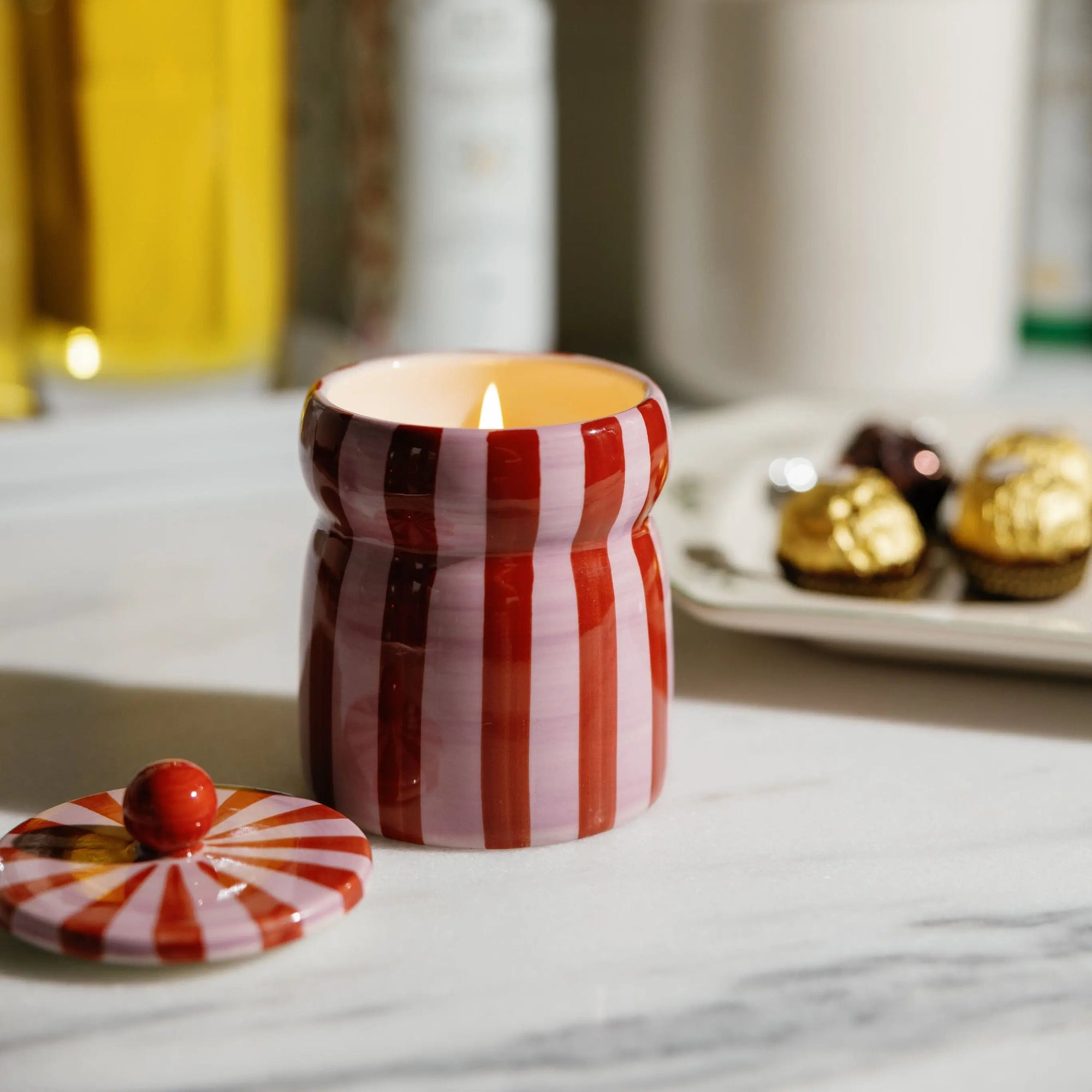 PADDYWAX CABANA CERAMIC CANDLE: PINK PEPPERMINT