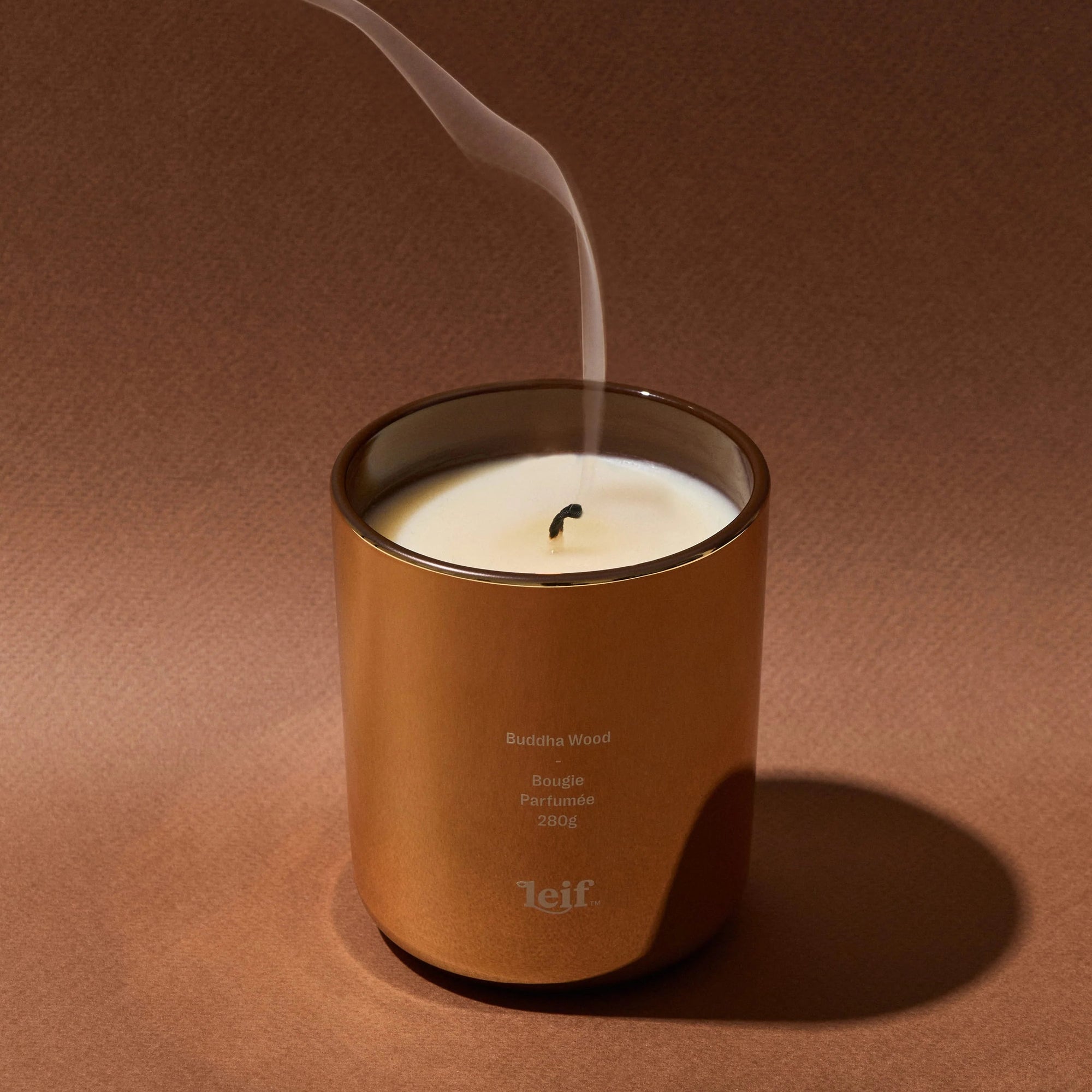 LEIF 'HOLIDAY' BUDDHA WOOD GOLD CANDLE