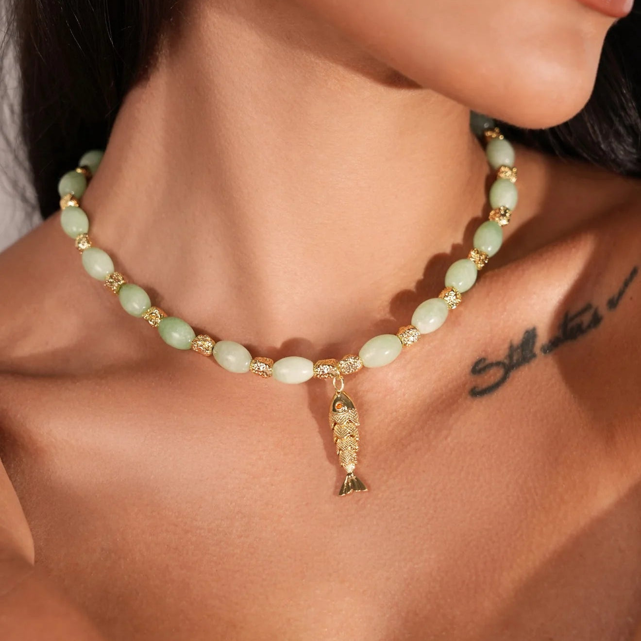 INDIGO & WOLFE GOIA NECKLACE: JADE