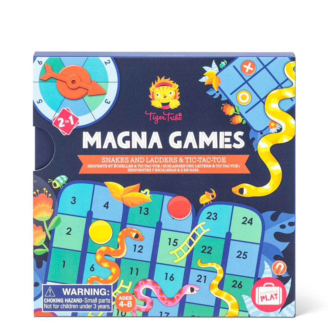 TIGER TRIBE MAGNA GAMES: SNAKES & LADDERS, TIC-TAC-TOE