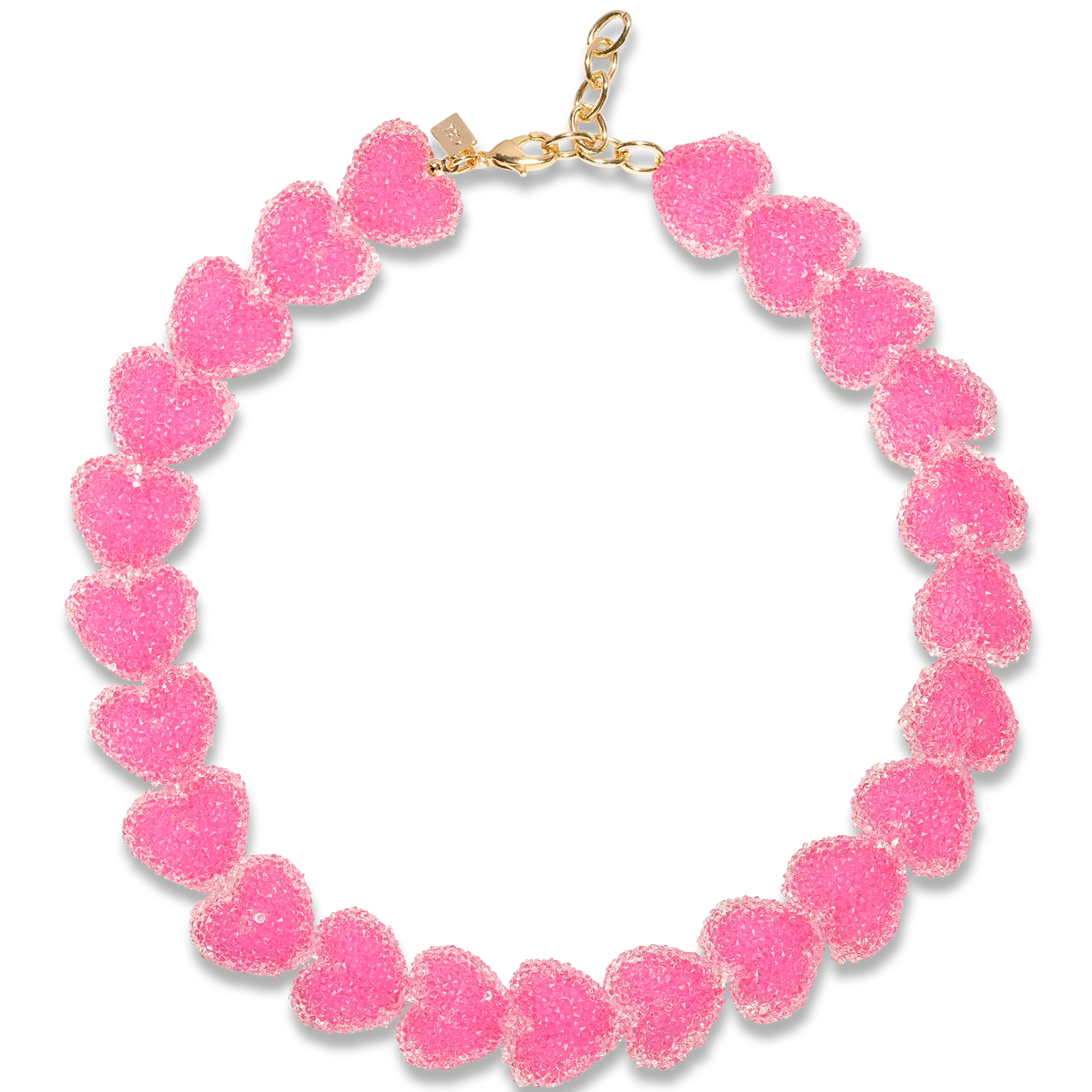 CRYSTAL HAZE JELLY HEART NECKLACE: RASPBERRY