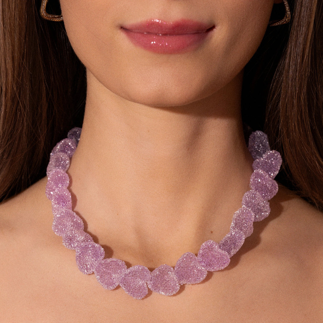 CRYSTAL HAZE JELLY HEART NECKLACE: TUTTIFRUTTI