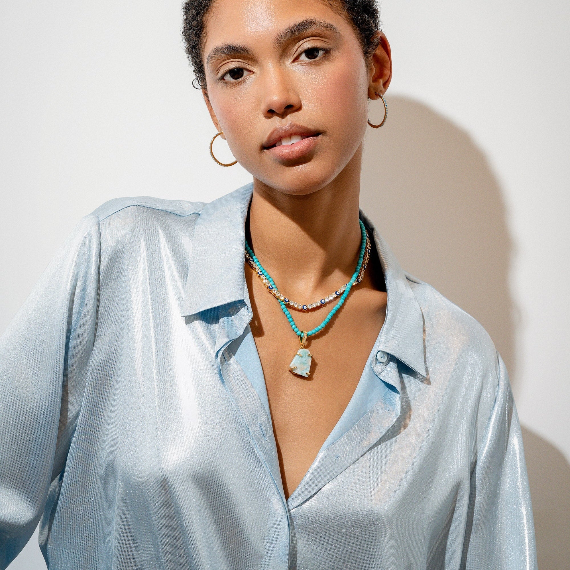 CRYSTAL HAZE TURQUOISE NECKLACE