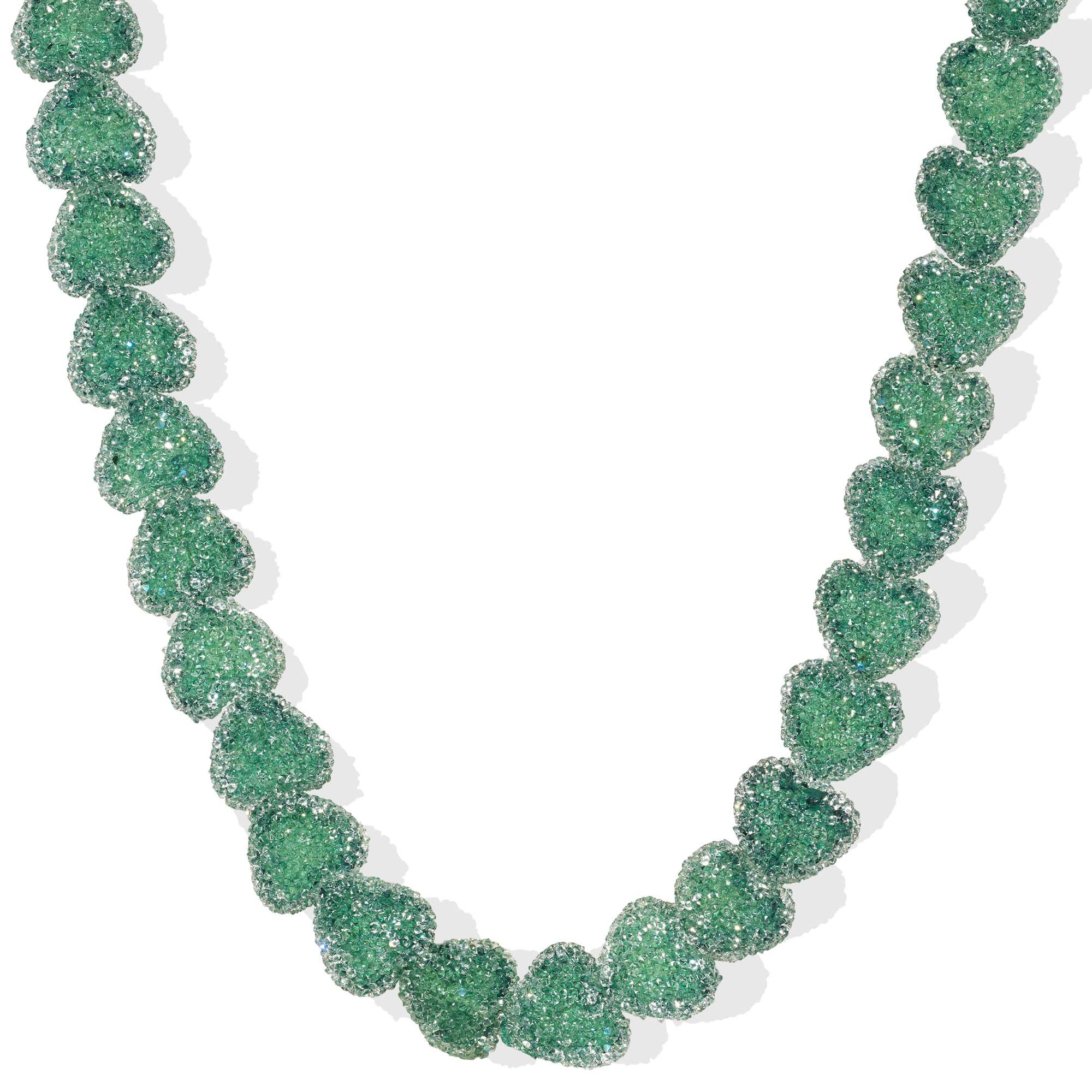 CRYSTAL HAZE JELLY HEART NECKLACE: CACTUS