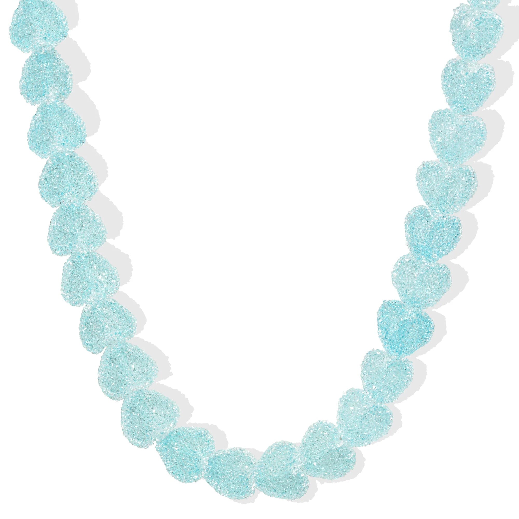 CRYSTAL HAZE JELLY HEART NECKLACE: BABY BLUE