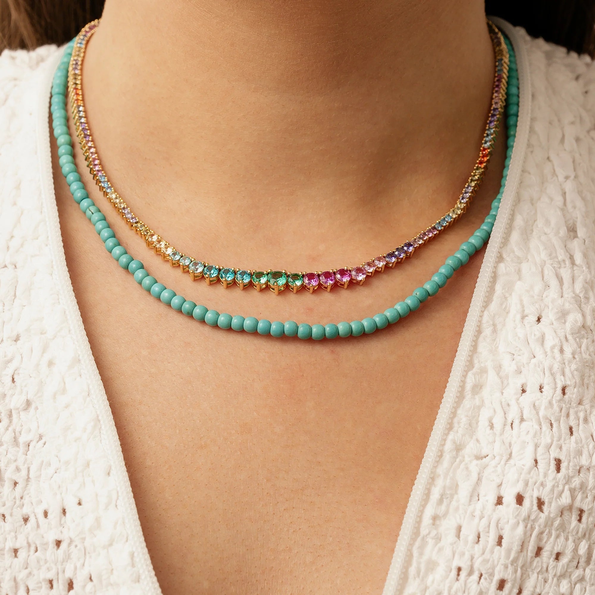 CRYSTAL HAZE TURQUOISE NECKLACE