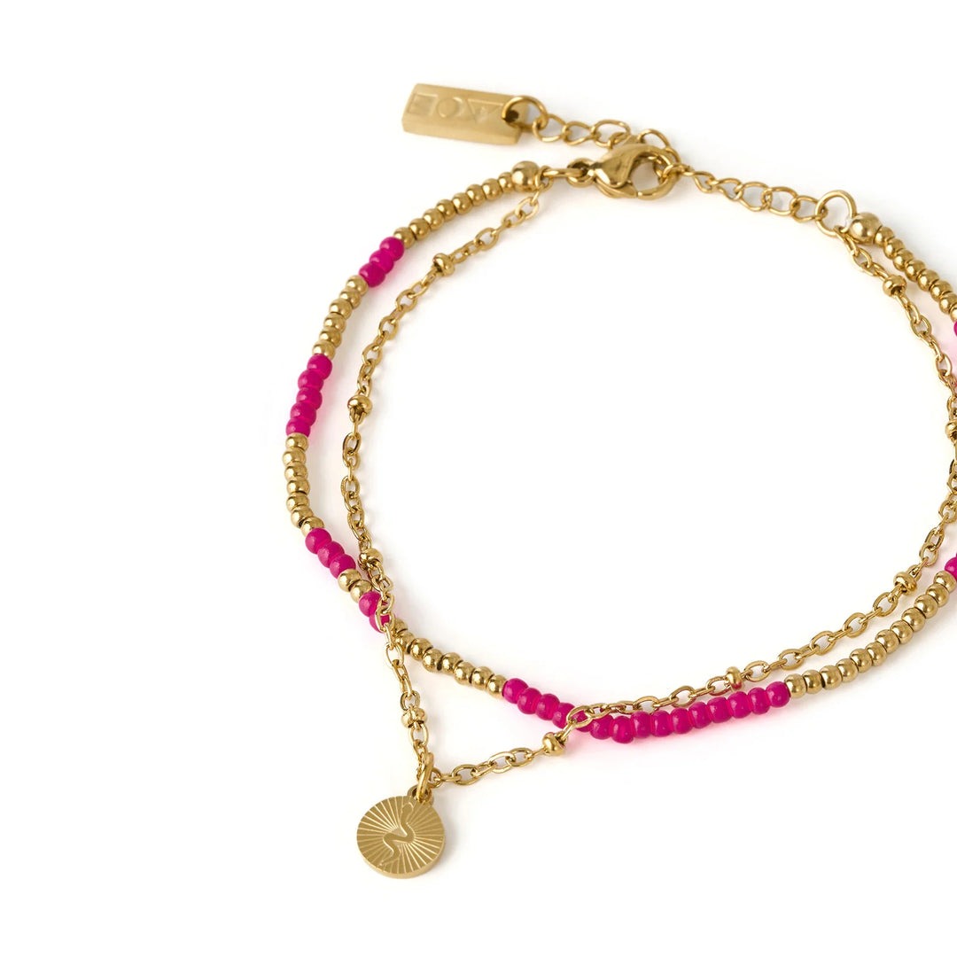 ARMS OF EVE COBRA GOLD BRACELET: BERRY