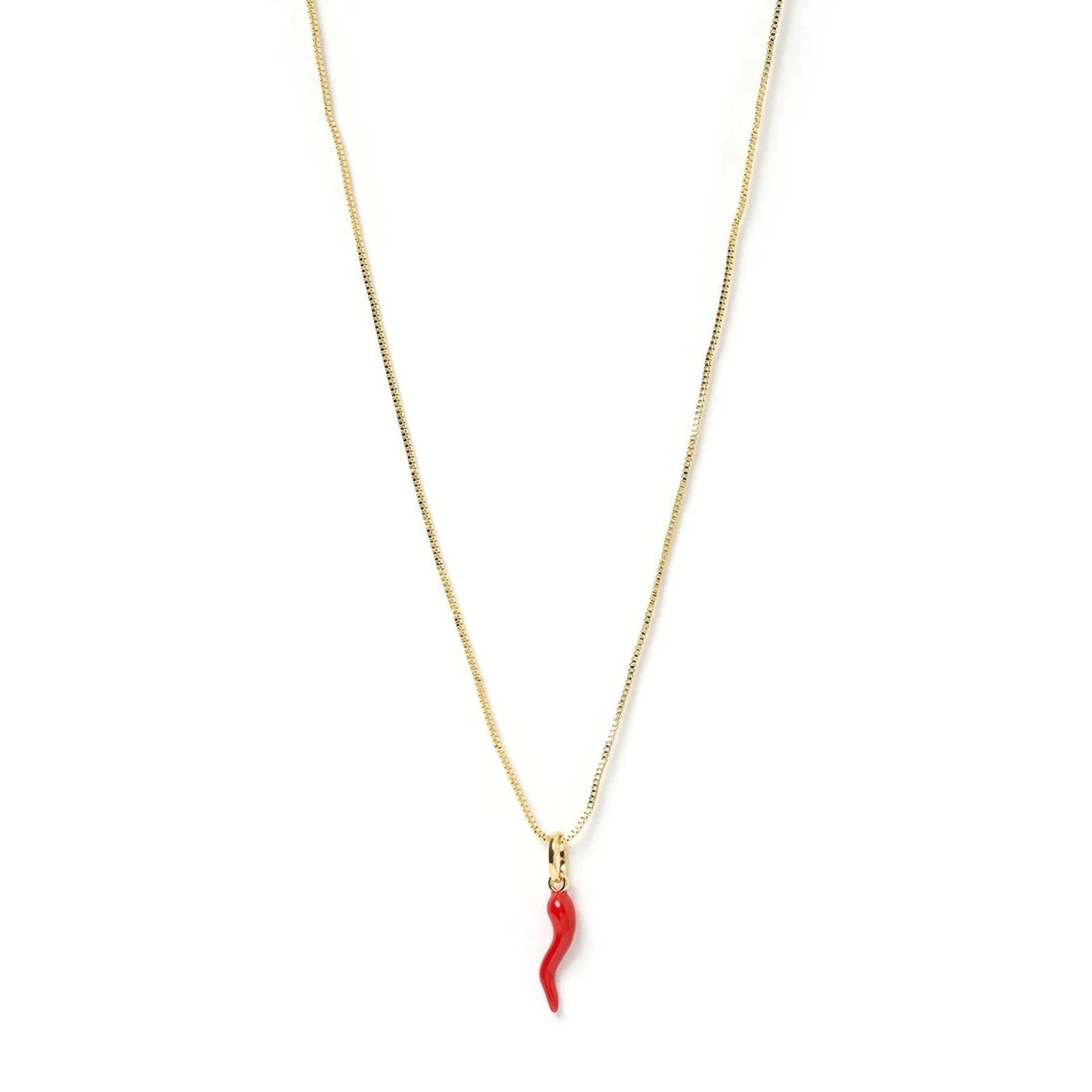 ARMS OF EVE CORNICELLO CHARM NECKLACE: RED