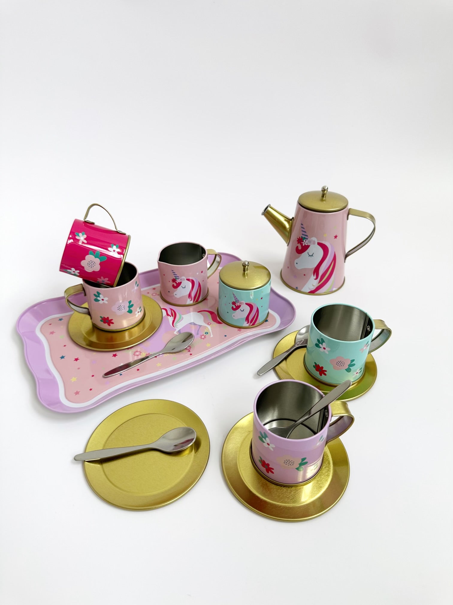 UNICORN TIN TEA SET IN SUITCASE