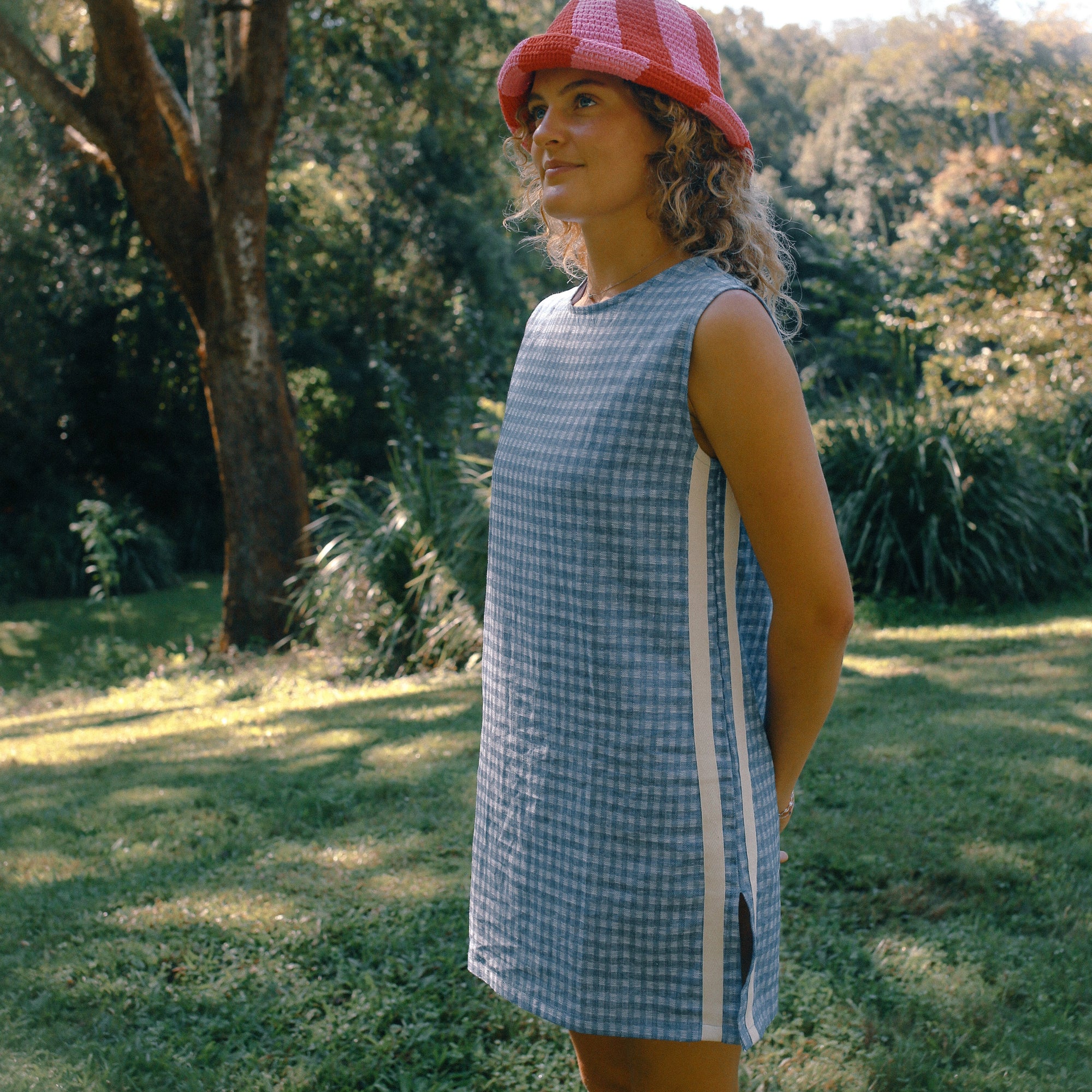 ATMOSEA SPORTY DRESS: BLUE GINGHAM