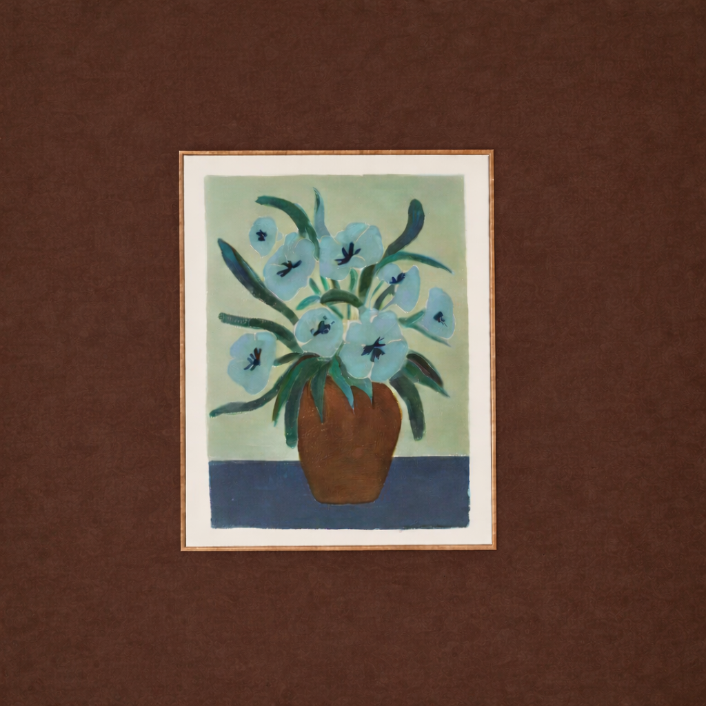 WILMA TEAK FRAME OIL PAINTING