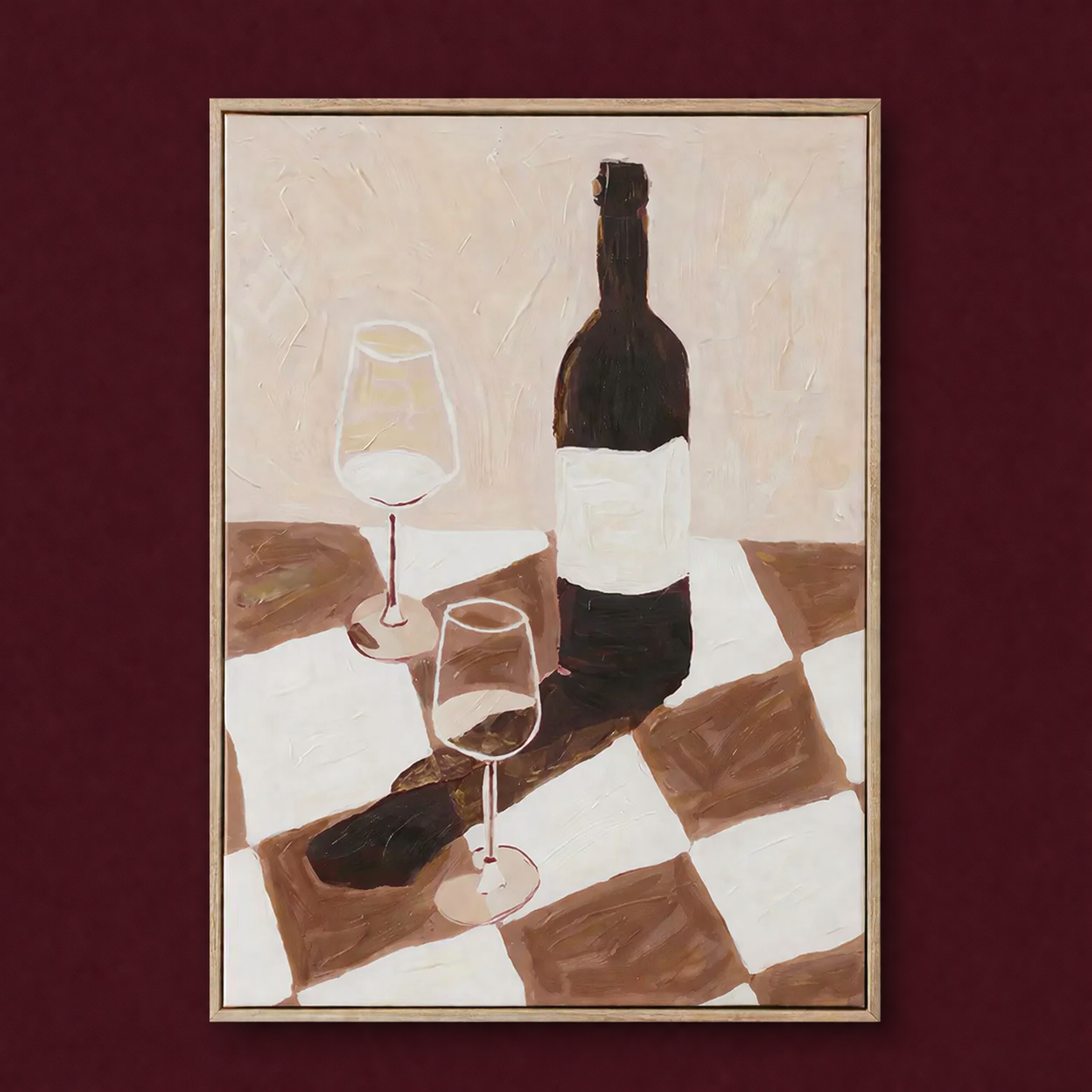 VINO ASH FRAME OIL PAINTING