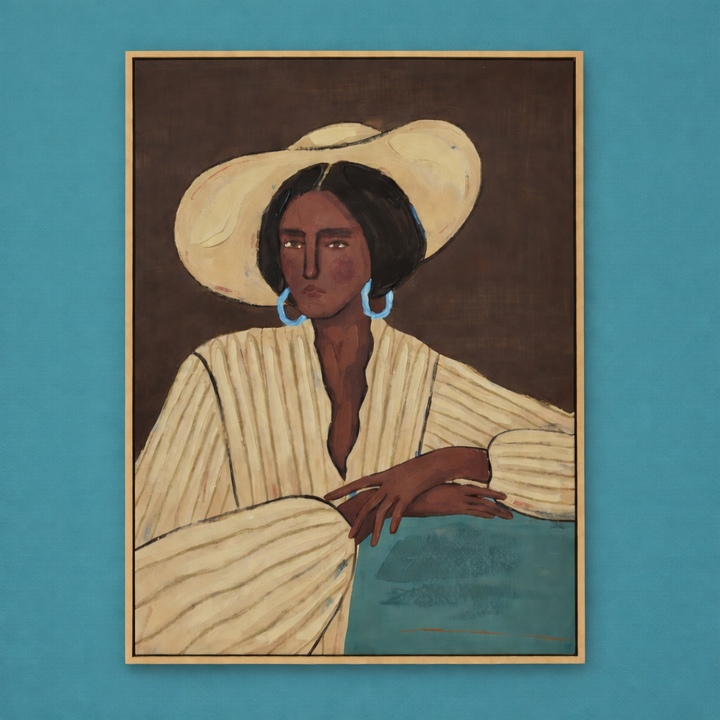 LEIGH NATURAL FRAME OIL CANVAS