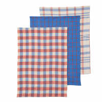 KIT RECYCLED COTTON TEA TOWEL 3PC: BLUE