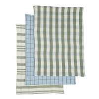 KIT RECYCLED COTTON TEA TOWEL 3PC: OLIVE