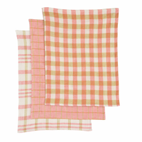 KIT RECYCLED COTTON TEA TOWEL 3PC: PINK