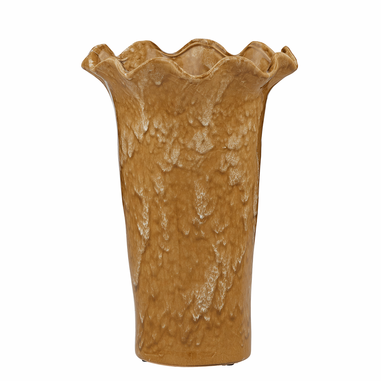 SETH CERAMIC VASE: LRG/MUSTARD
