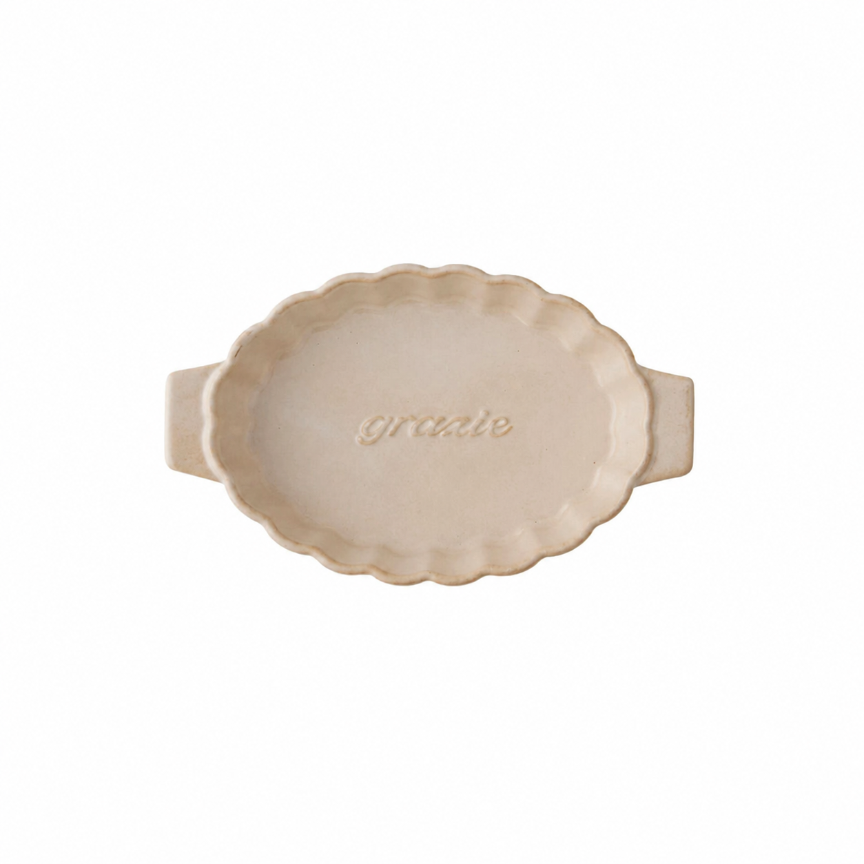TOSCANA CERAMIC OVAL BAKER DISH: SML/NATURAL