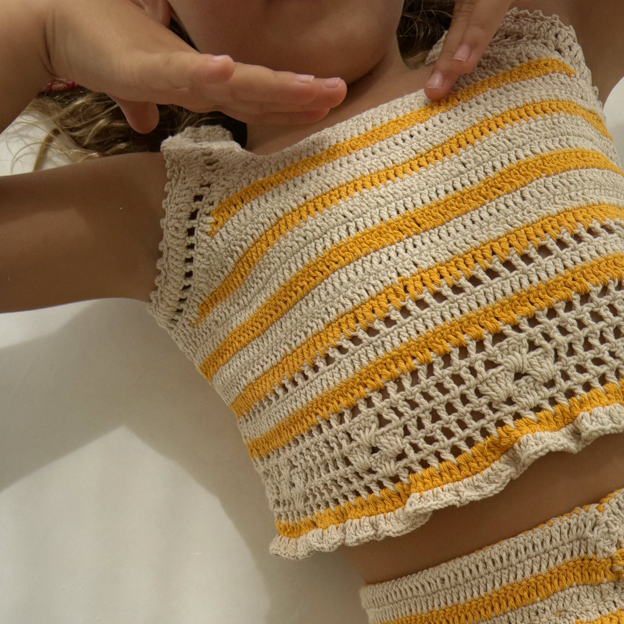 ILLOURA CROCHET TOP: MANGO STRIPE