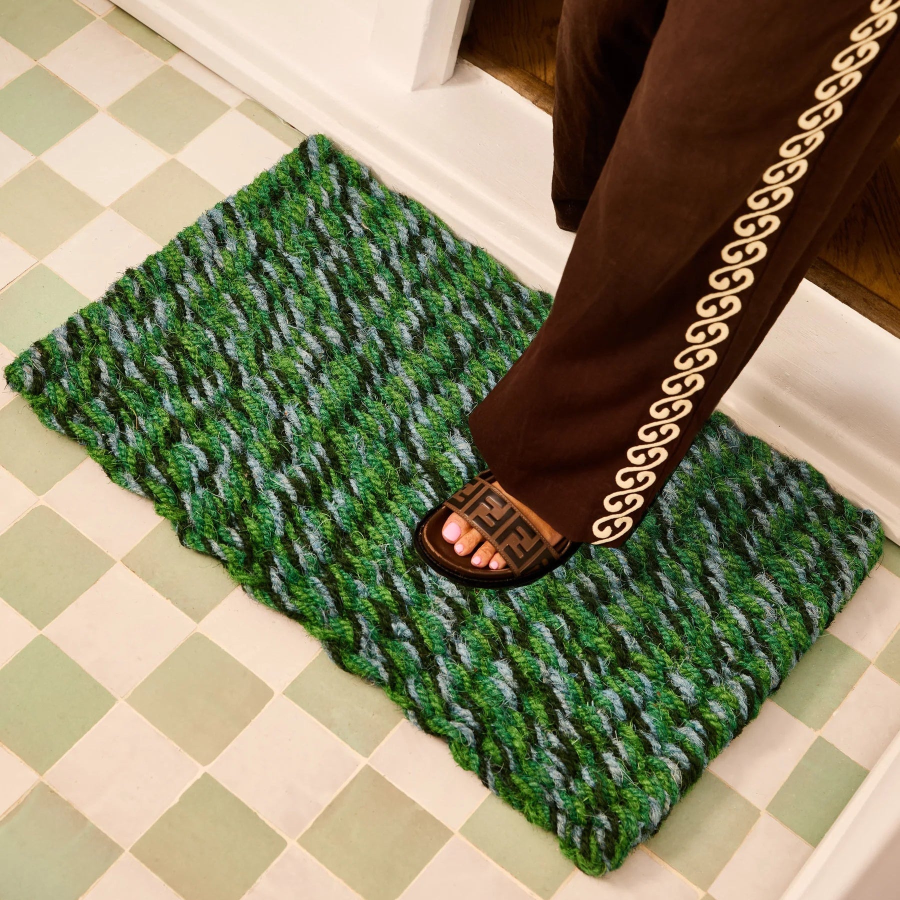 BONNIE AND NEIL WOVEN EMERALD DOOR MAT