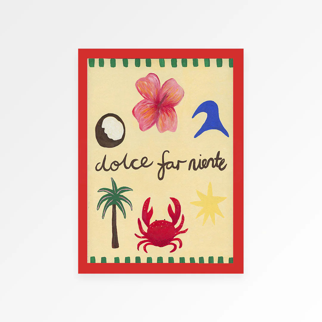 PROPER GOOD DOLCE FAR NIENTE PATTERN PRINT: A2/RED FRAME