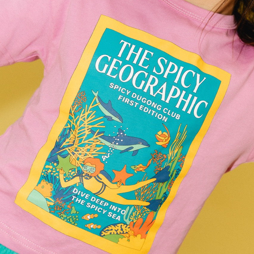 SPICY DUGONG KIDS SPICY GEO TEE: PINK