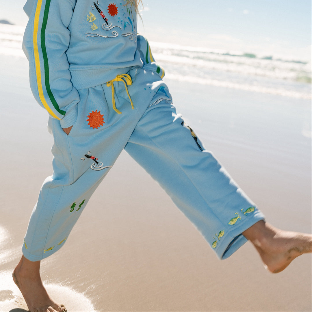 SPICY DUGONG KIDS BLUE CRUSH TRACKSUIT PANTS