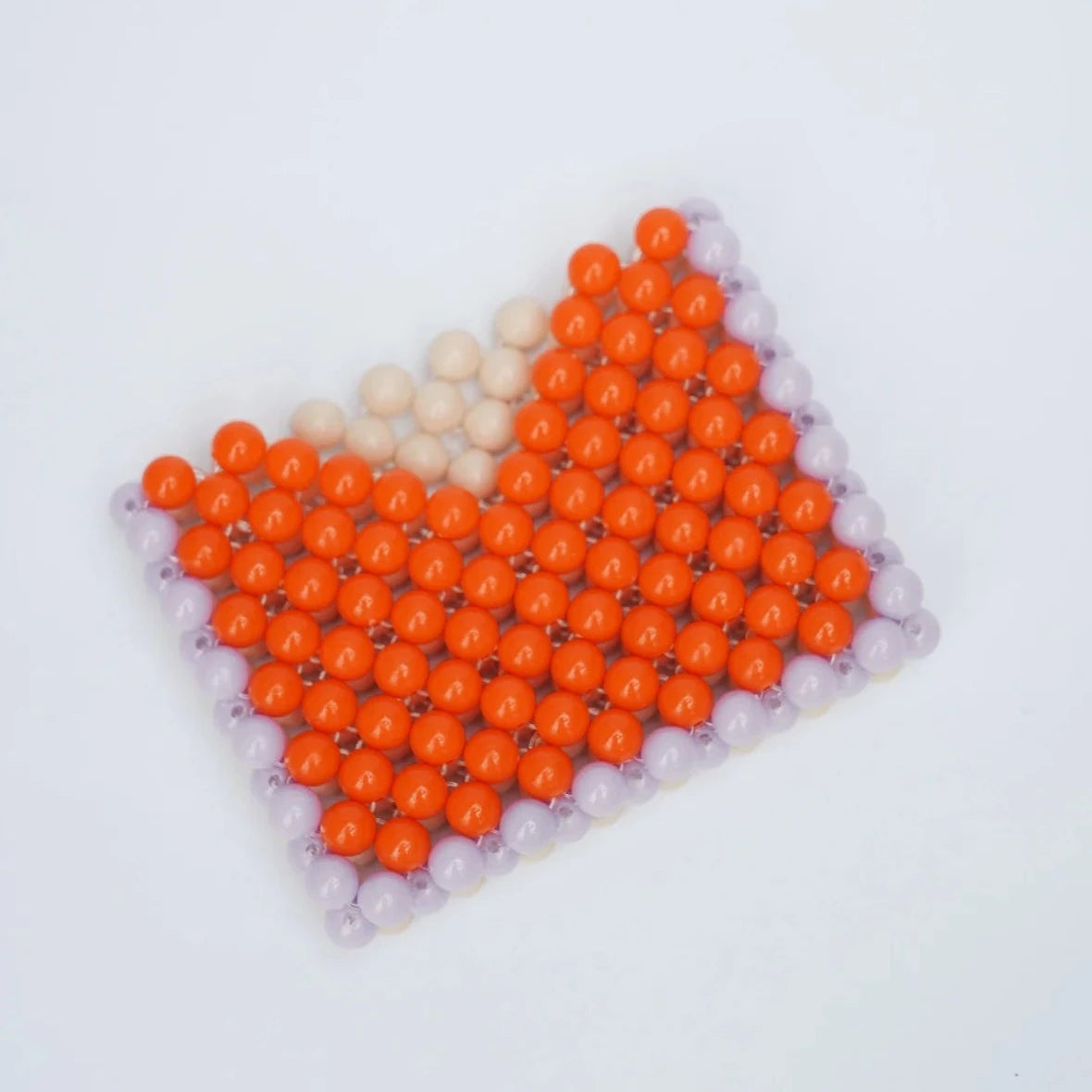 HIBISCUS THE LABEL BEADED CARD HOLDER: TWO TONE ORANGE