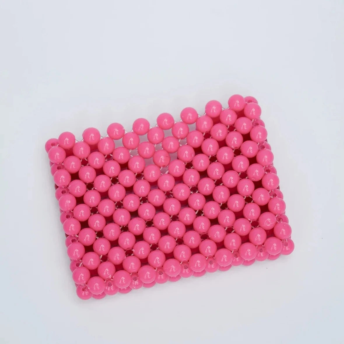 HIBISCUS THE LABEL BEADED CARD HOLDER: PINK/ RED