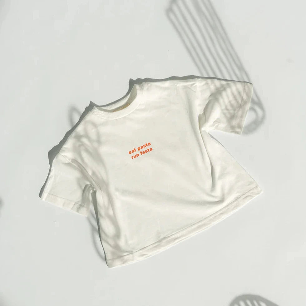 LENN LABEL PASTA TEE: WHITE