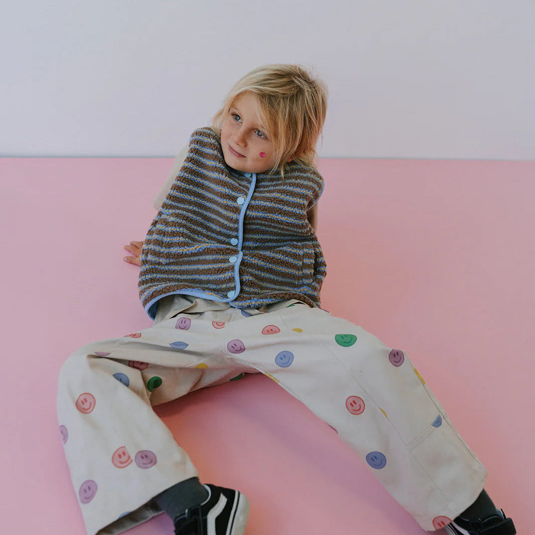 LENN LABEL STRIPE VEST: OCEAN