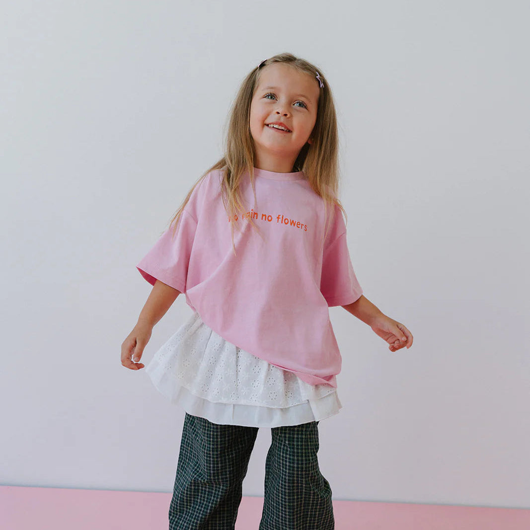 LENN LABEL NO FLOWERS TEE: PINK
