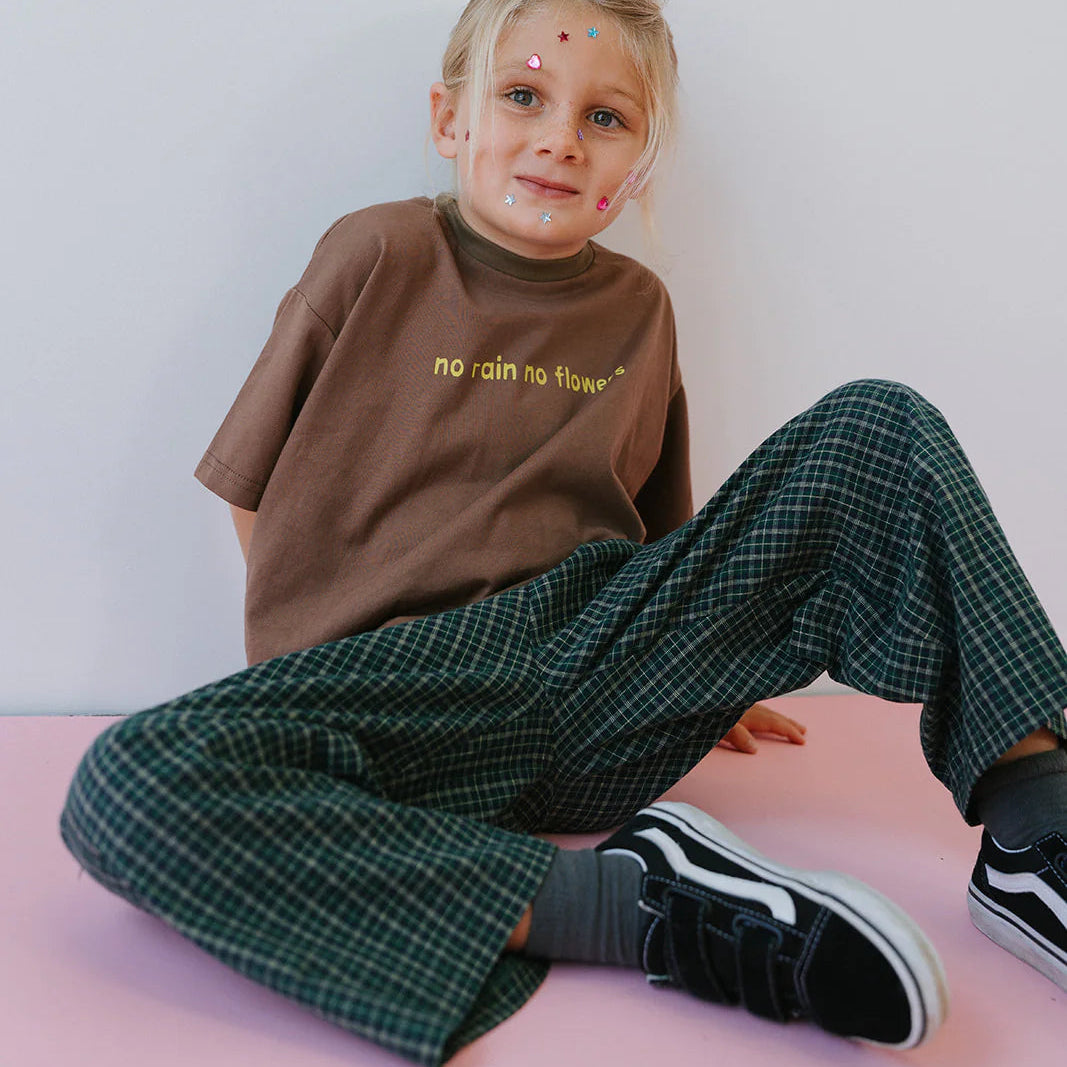 LENN LABEL COTTON CHECK PANT: FOREST