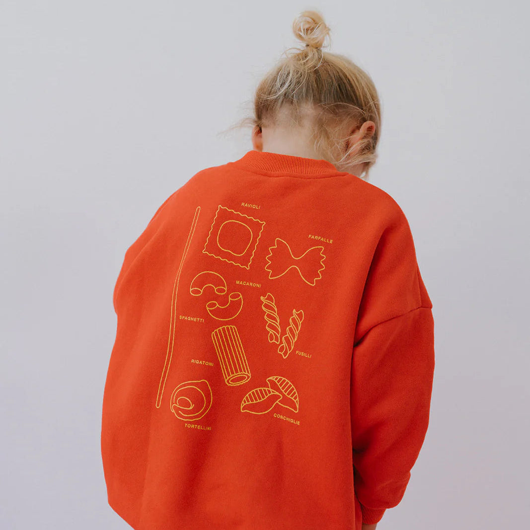 LENN LABEL PASTA PULLOVER: RED