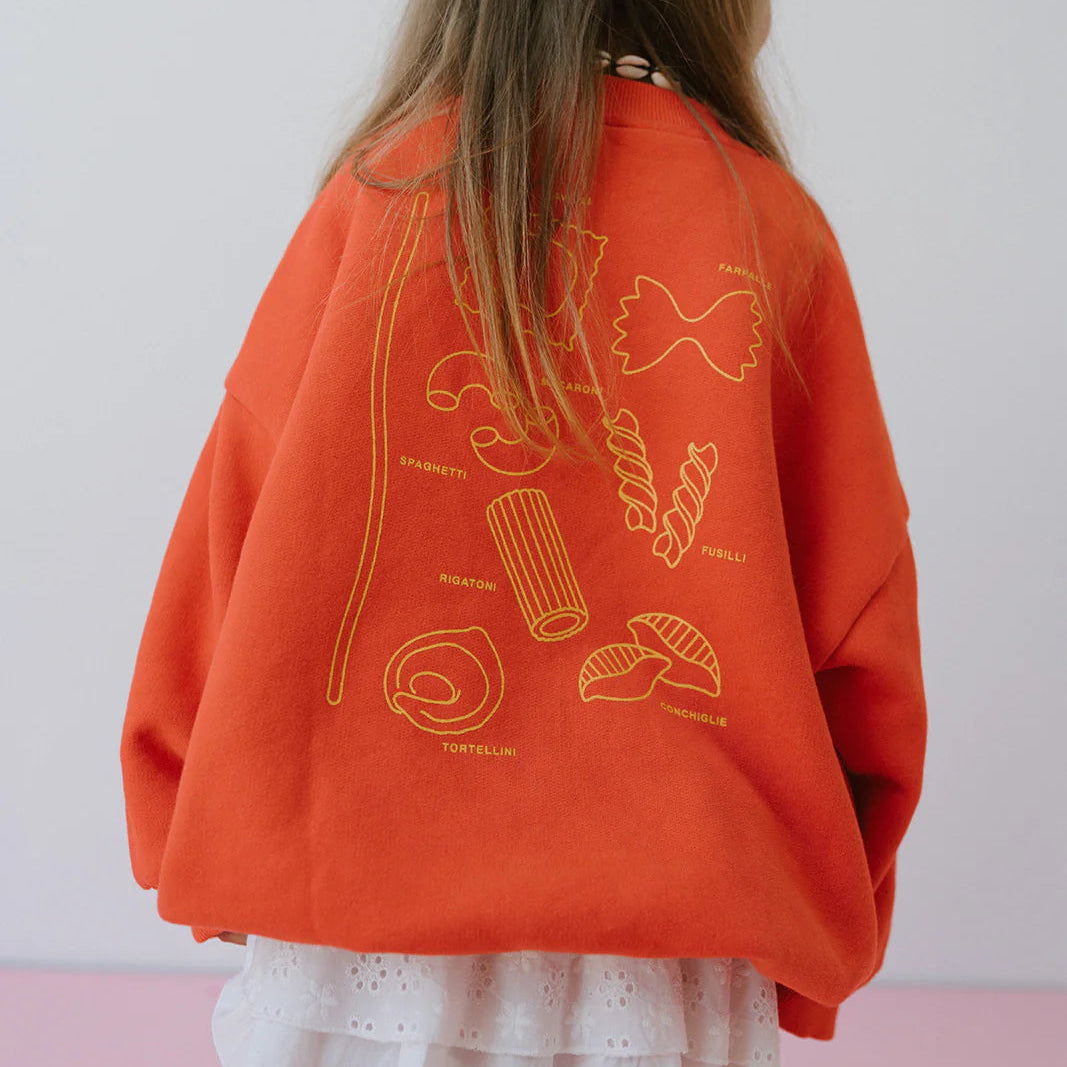 LENN LABEL PASTA PULLOVER: RED