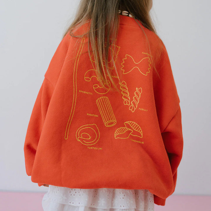 LENN LABEL PASTA PULLOVER: RED