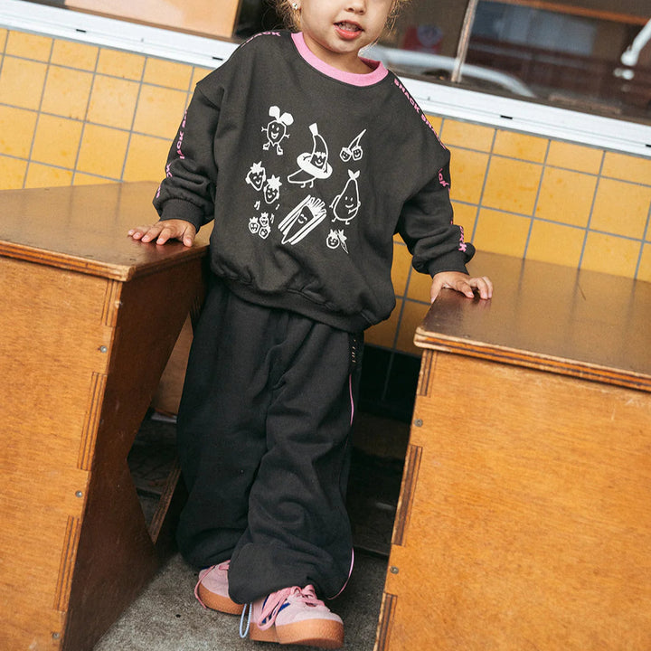 LENN LABEL SNACK PANT: CHARCOAL