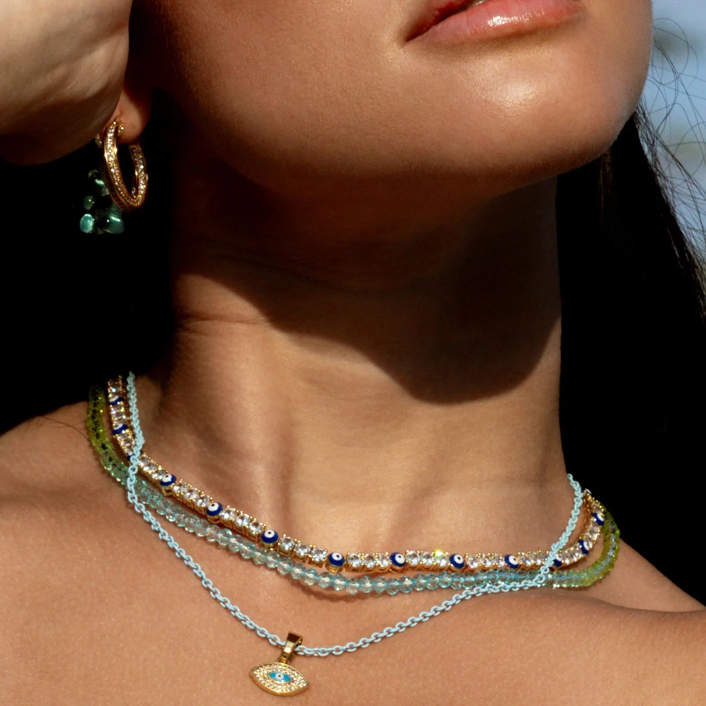 CRYSTAL HAZE CANDY FLOSS NECKLACE: BLUE MINT