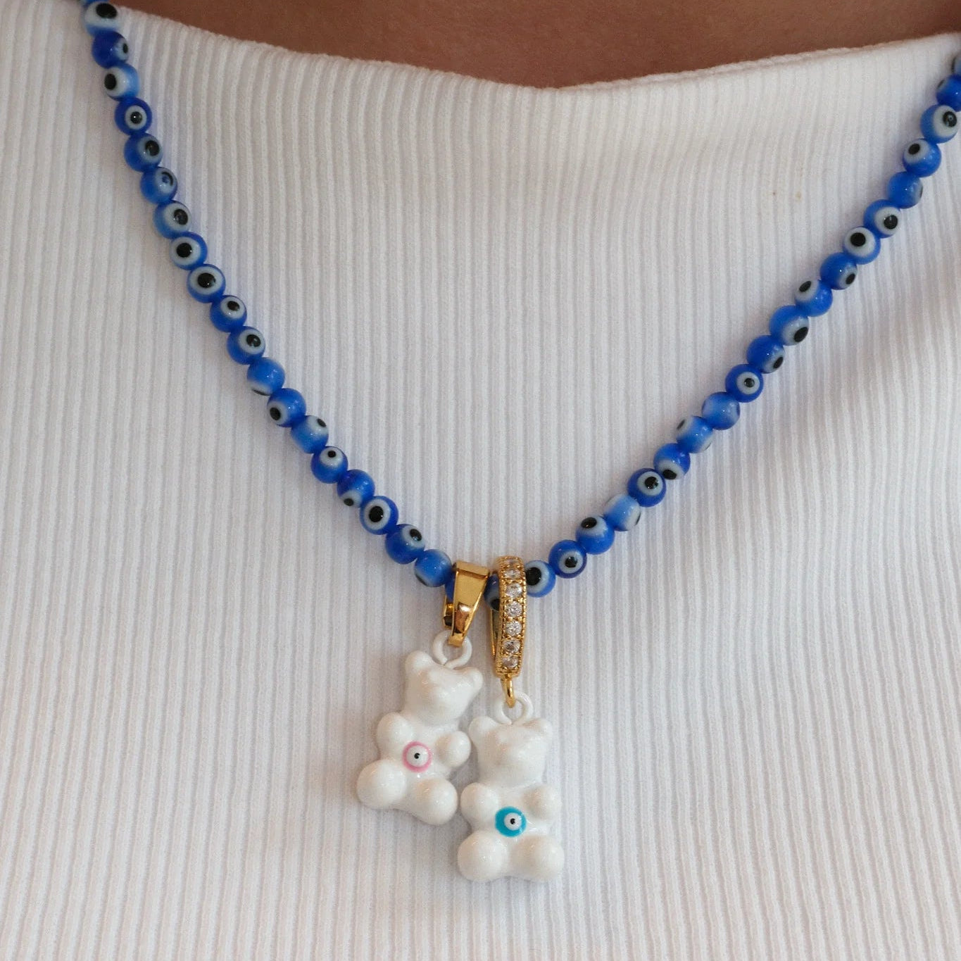 CRYSTAL HAZE ALL-SEEING NECKLACE: BLUE